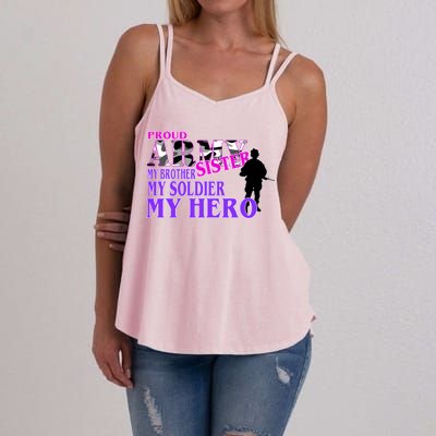 Proud Army Sister My Brother Soldier Hero Women's Strappy Tank