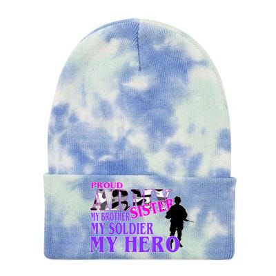 Proud Army Sister My Brother Soldier Hero Tie Dye 12in Knit Beanie