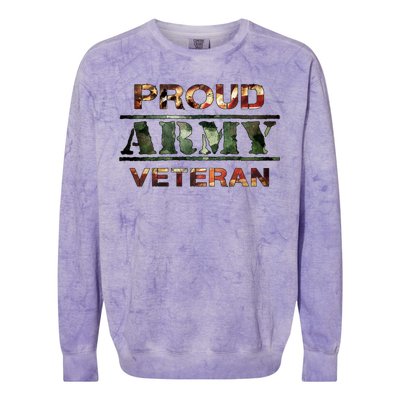 Proud Army Veteran Colorblast Crewneck Sweatshirt