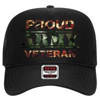 Proud Army Veteran High Crown Mesh Back Trucker Hat