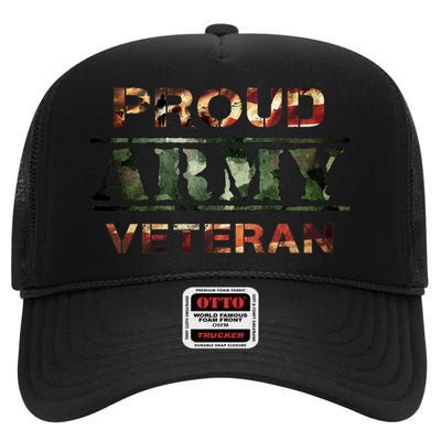 Proud Army Veteran High Crown Mesh Back Trucker Hat