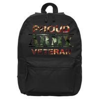 Proud Army Veteran 16 in Basic Backpack