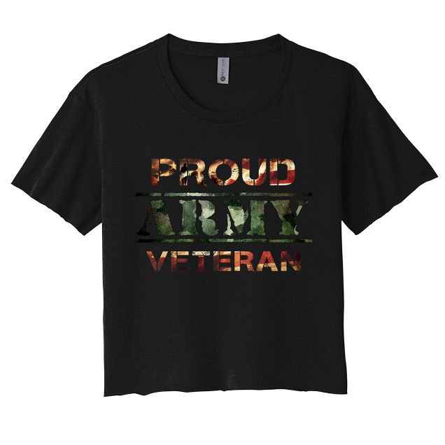 Proud Army Veteran Women's Crop Top Tee