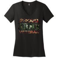 Proud Army Veteran Women's V-Neck T-Shirt