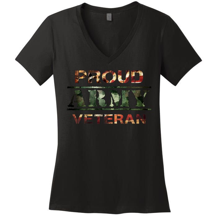 Proud Army Veteran Women's V-Neck T-Shirt