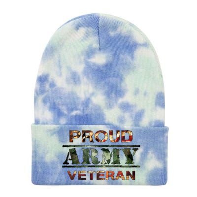 Proud Army Veteran Tie Dye 12in Knit Beanie