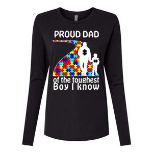 Proud Autism Dad Of The Toughest Boy I Know Womens Cotton Relaxed Long Sleeve T-Shirt