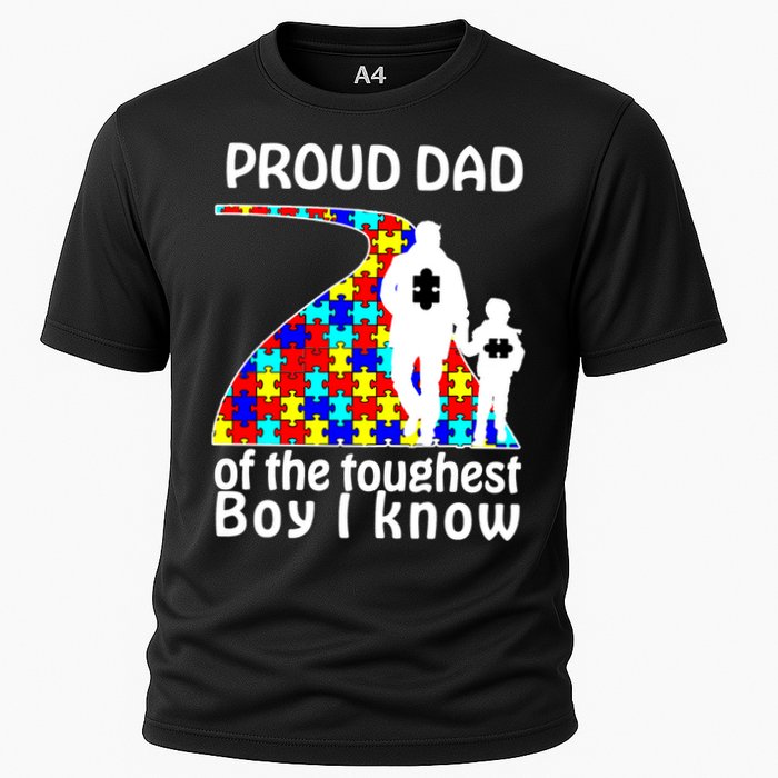 Proud Autism Dad Of The Toughest Boy I Know Cooling Performance Crew T-Shirt