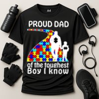 Proud Autism Dad Of The Toughest Boy I Know Cooling Performance Crew T-Shirt