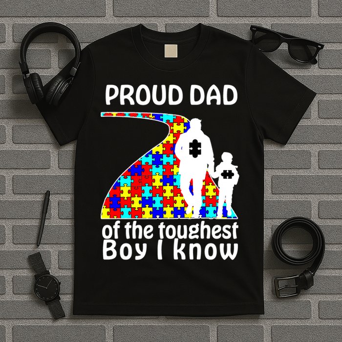 Proud Autism Dad Of The Toughest Boy I Know T-Shirt