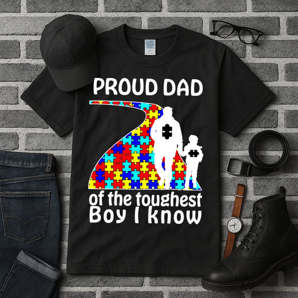 Proud Autism Dad Of The Toughest Boy I Know Tall T-Shirt