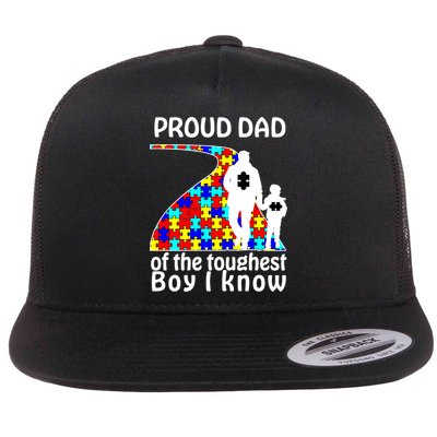 Proud Autism Dad Of The Toughest Boy I Know Flatbill Hat