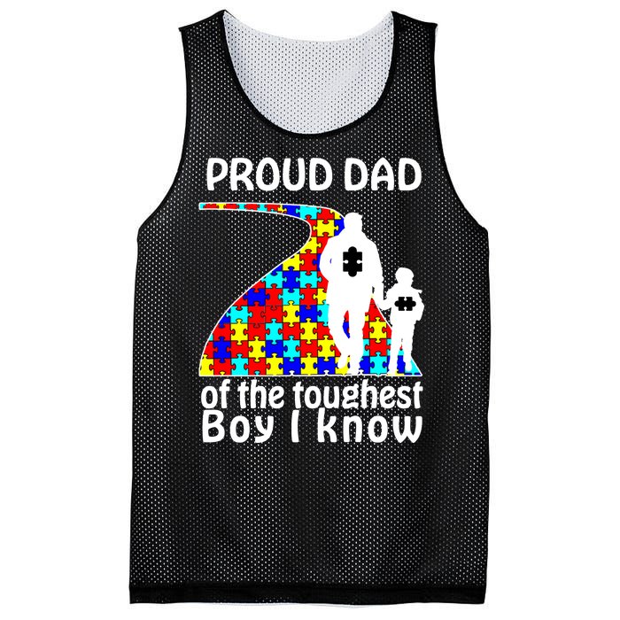 Proud Autism Dad Of The Toughest Boy I Know Mesh Reversible Basketball Jersey Tank