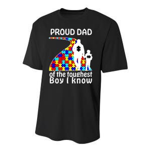 Proud Autism Dad Of The Toughest Boy I Know Youth Performance Sprint T-Shirt