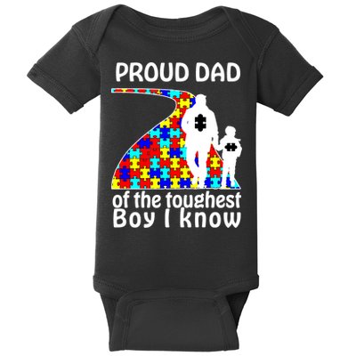 Proud Autism Dad Of The Toughest Boy I Know Baby Bodysuit