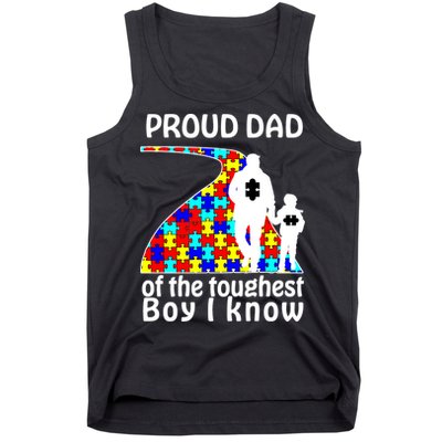 Proud Autism Dad Of The Toughest Boy I Know Tank Top