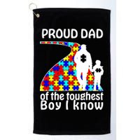 Proud Autism Dad Of The Toughest Boy I Know Golf Towel