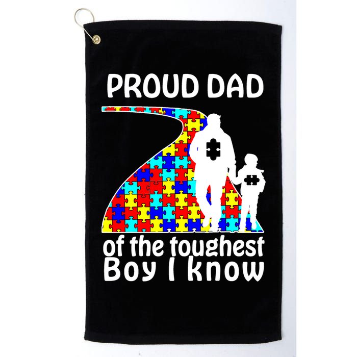 Proud Autism Dad Of The Toughest Boy I Know Golf Towel