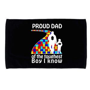 Proud Autism Dad Of The Toughest Boy I Know Microfiber Hand Towel