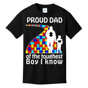 Proud Autism Dad Of The Toughest Boy I Know Kids T-Shirt