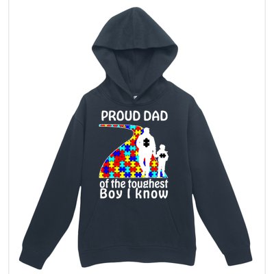 Proud Autism Dad Of The Toughest Boy I Know Urban Pullover Hoodie