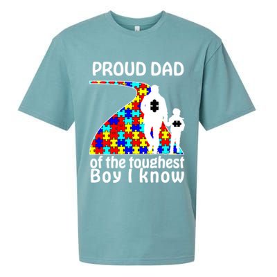 Proud Autism Dad Of The Toughest Boy I Know Sueded Cloud Jersey T-Shirt
