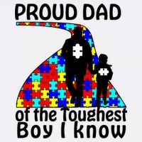 Proud Autism Dad Of The Toughest Boy I Know Garment-Dyed Sweatshirt