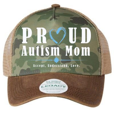 Proud Autism Mom Accept Understand Love Legacy Tie Dye Trucker Hat