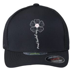 Proud Baseball Mom Flower Flexfit Unipanel Trucker Cap