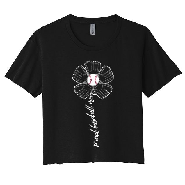Proud Baseball Mom Flower Crop Top