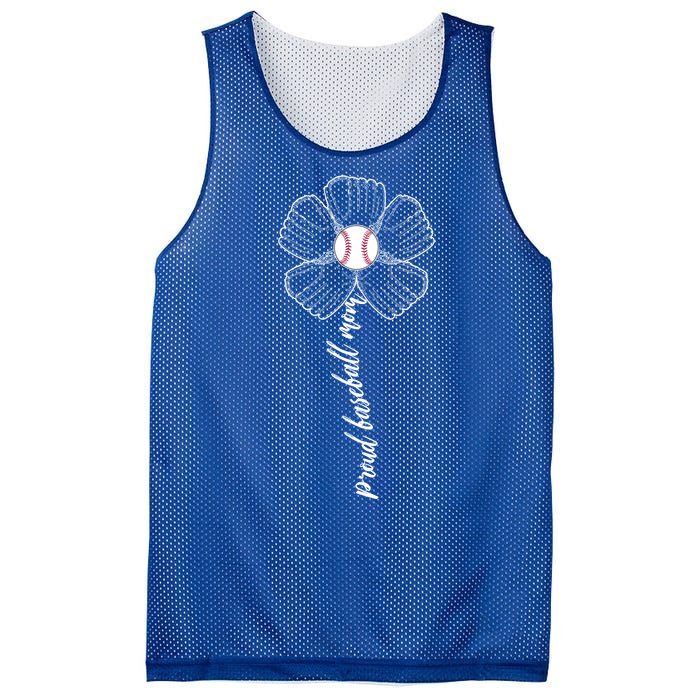 Proud Baseball Mom Flower Mesh Reversible Basketball Jersey Tank