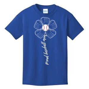 Proud Baseball Mom Flower Kids T-Shirt