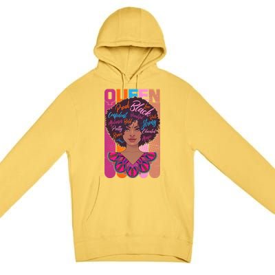 Proud Black African American Queen Premium Pullover Hoodie