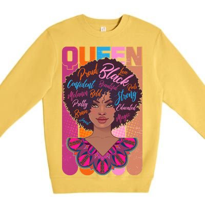 Proud Black African American Queen Premium Crewneck Sweatshirt