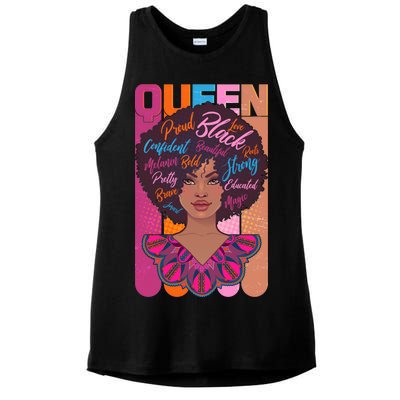 Proud Black African American Queen Ladies PosiCharge Tri-Blend Wicking Tank