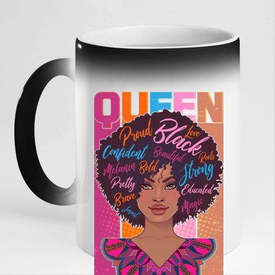 Proud Black African American Queen 11oz Black Color Changing Mug