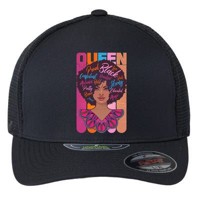 Proud Black African American Queen Flexfit Unipanel Trucker Cap