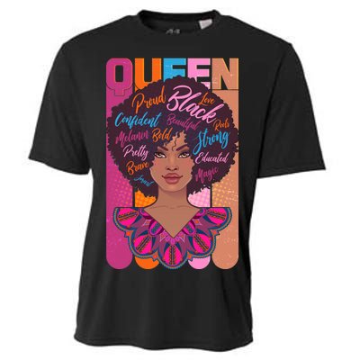 Proud Black African American Queen Cooling Performance Crew T-Shirt