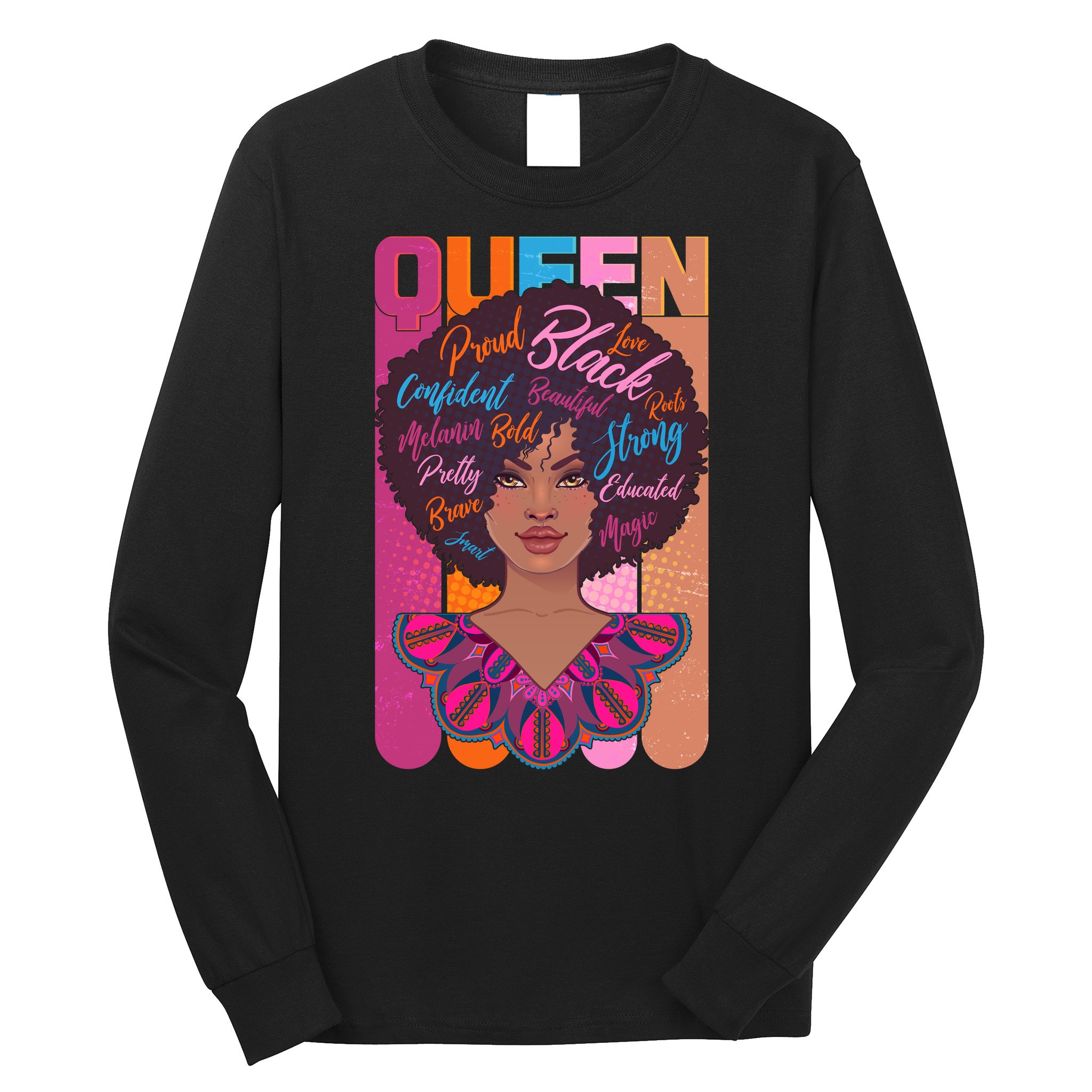 Proud Black African American Queen Long Sleeve Shirt