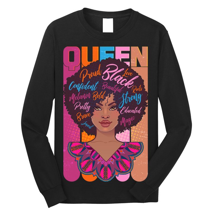 Proud Black African American Queen Long Sleeve Shirt