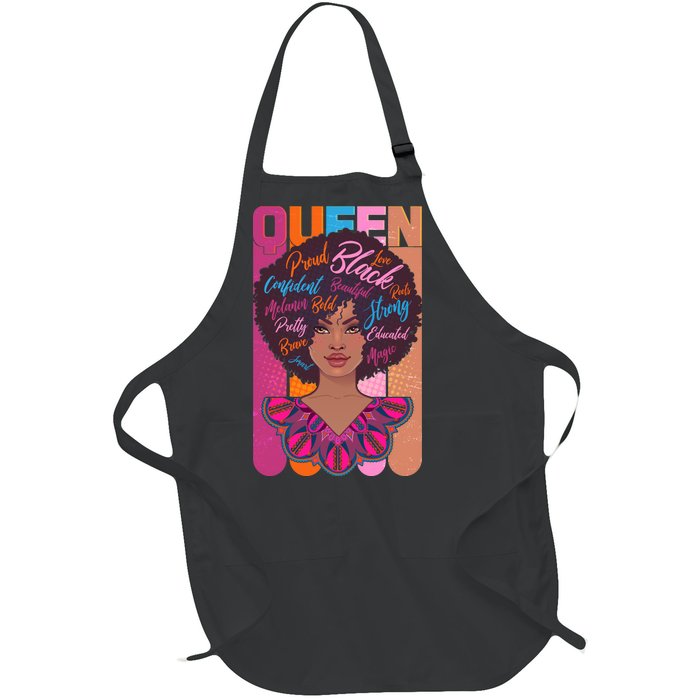 Proud Black African American Queen Full-Length Apron With Pockets