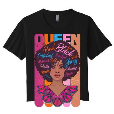 Proud Black African American Queen Women's Crop Top Tee