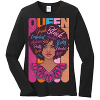 Proud Black African American Queen Ladies Long Sleeve Shirt