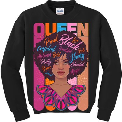 Proud Black African American Queen Kids Sweatshirt