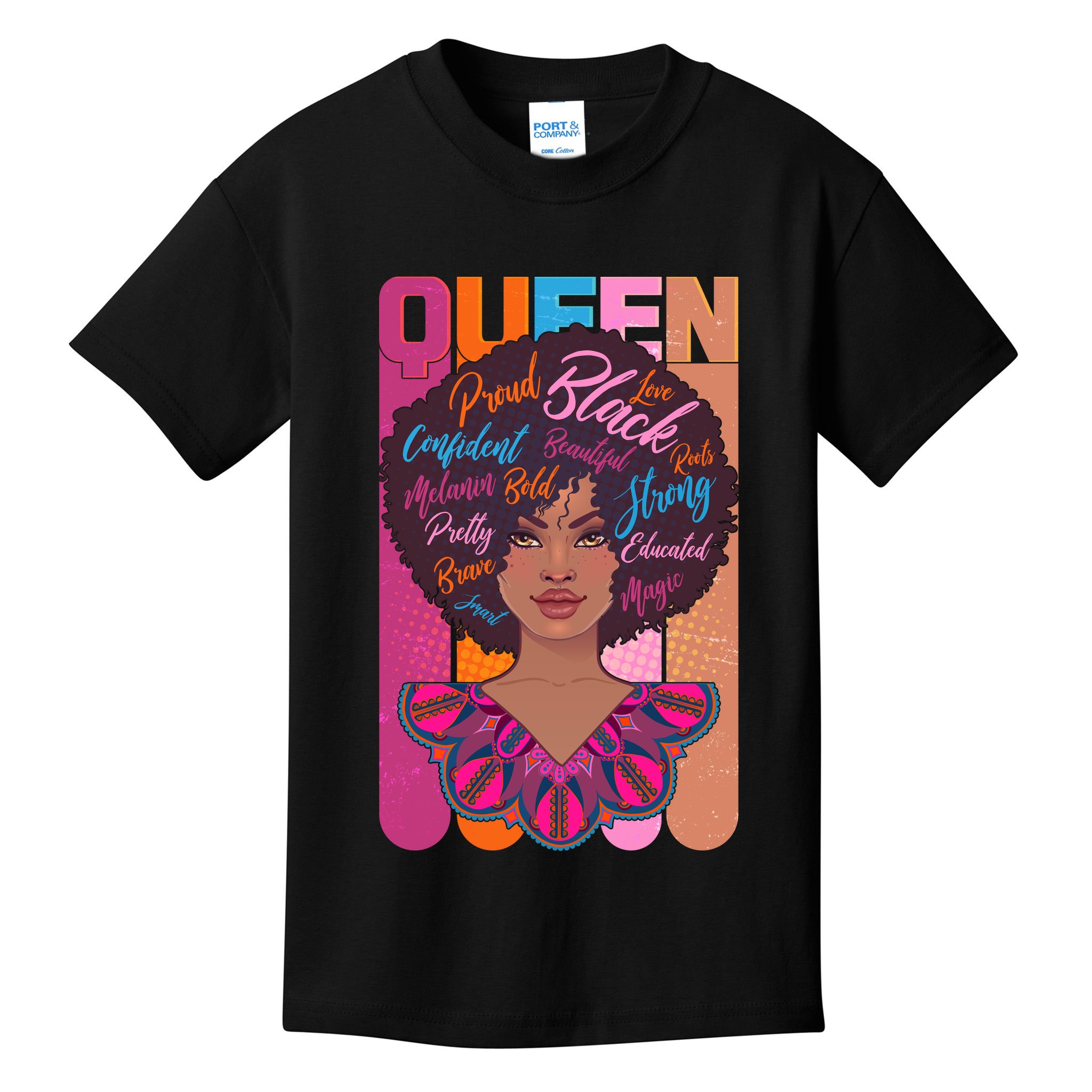Proud Black African American Queen Kids T-Shirt