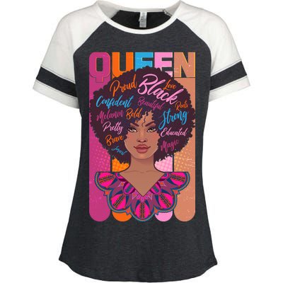 Proud Black African American Queen Enza Ladies Jersey Colorblock Tee