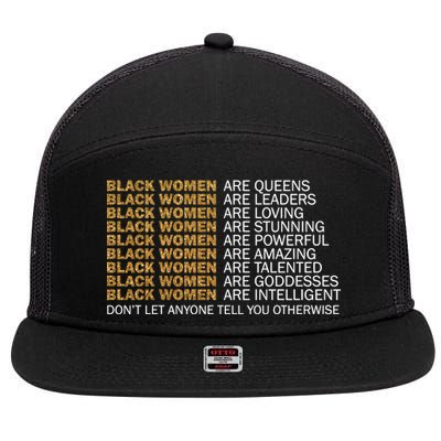 Proud Black Women Are Amazing 7 Panel Mesh Trucker Snapback Hat