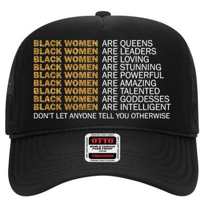 Proud Black Women Are Amazing High Crown Mesh Back Trucker Hat