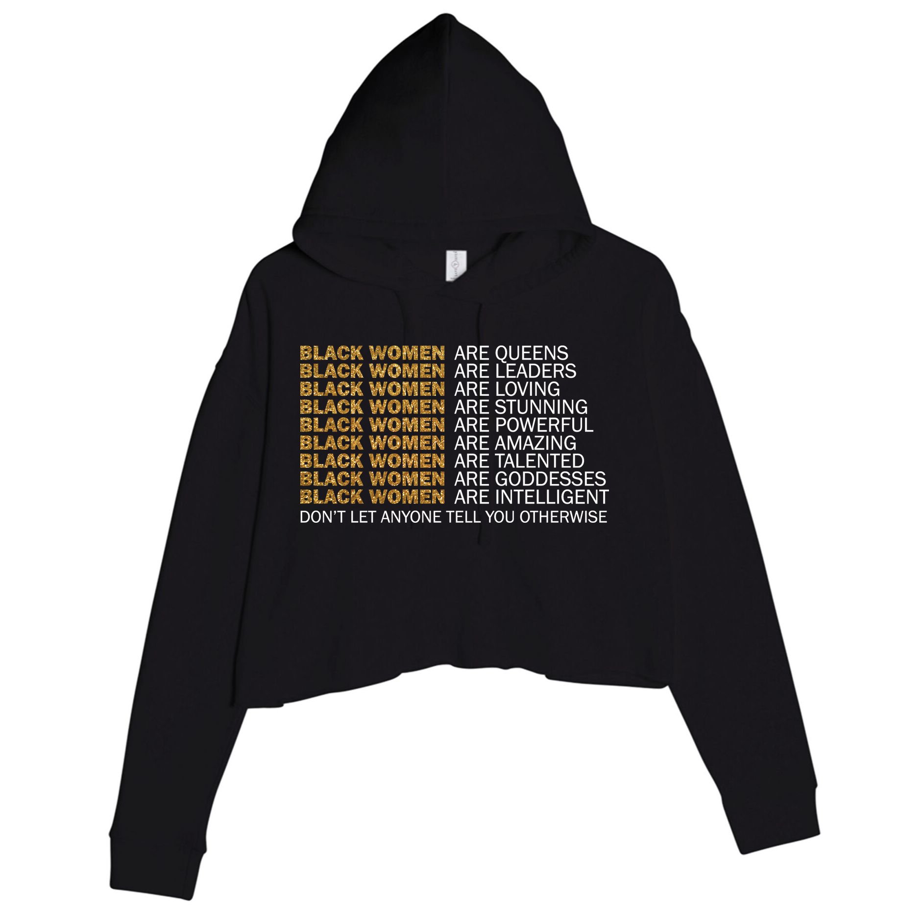 Proud Black Women Are Amazing Crop Fleece Hoodie