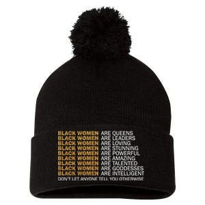 Proud Black Women Are Amazing Pom Pom 12in Knit Beanie